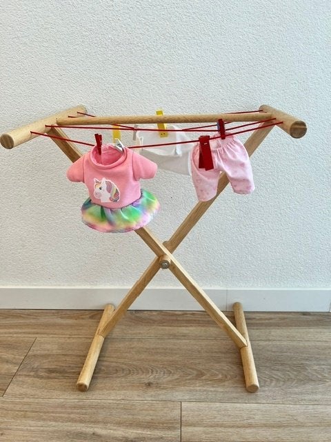 Bigjigs Houten Wasrekje voor Poppenkleding, Ophalen, Zo goed als nieuw, Overige typen