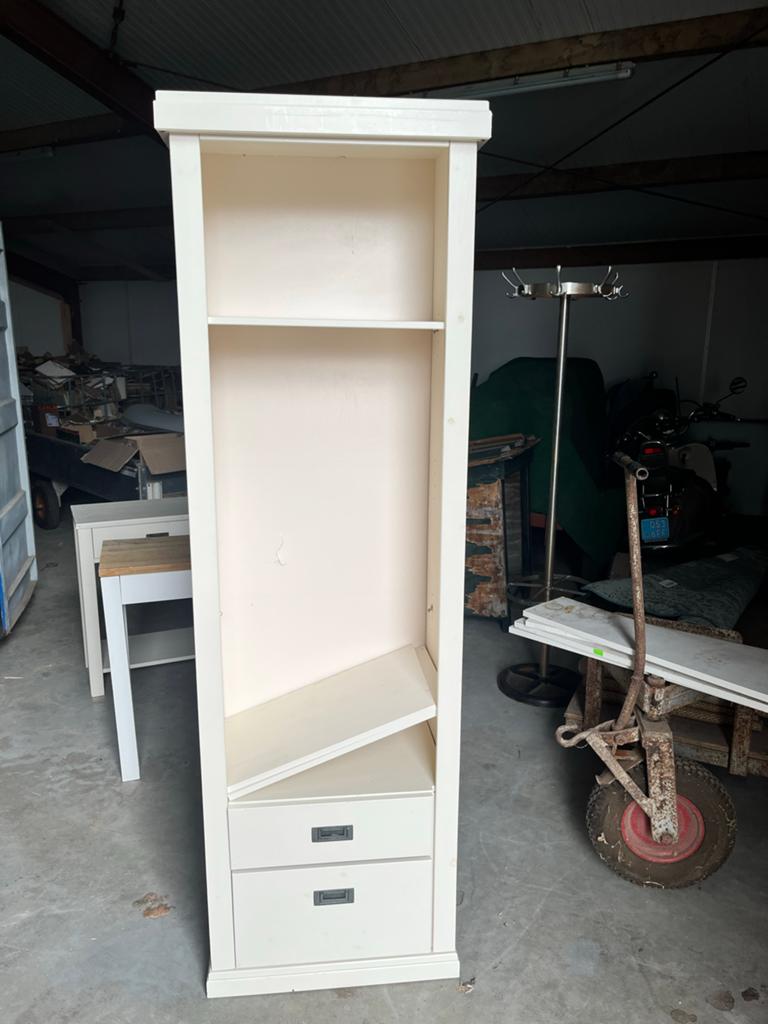 Hoge smalle kast met planken en lades - 196x39x60cm, Ophalen, 50 tot 100 cm, Zo goed als nieuw, 150 tot 200 cm