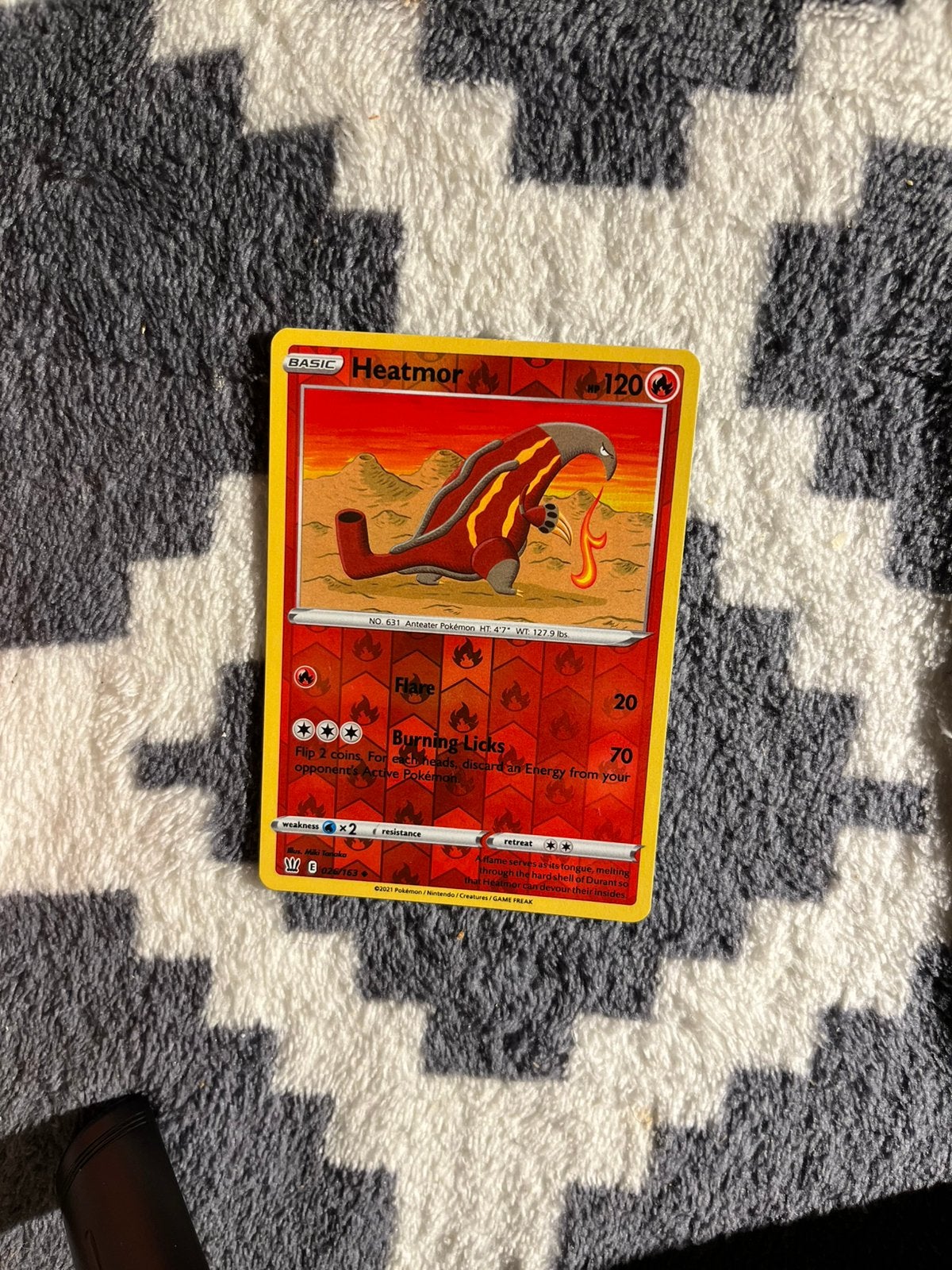 Heatmor Holo Pokémon kaart 026/163 - Goede staat, Ophalen of Verzenden, Gebruikt, Losse kaart, Foil