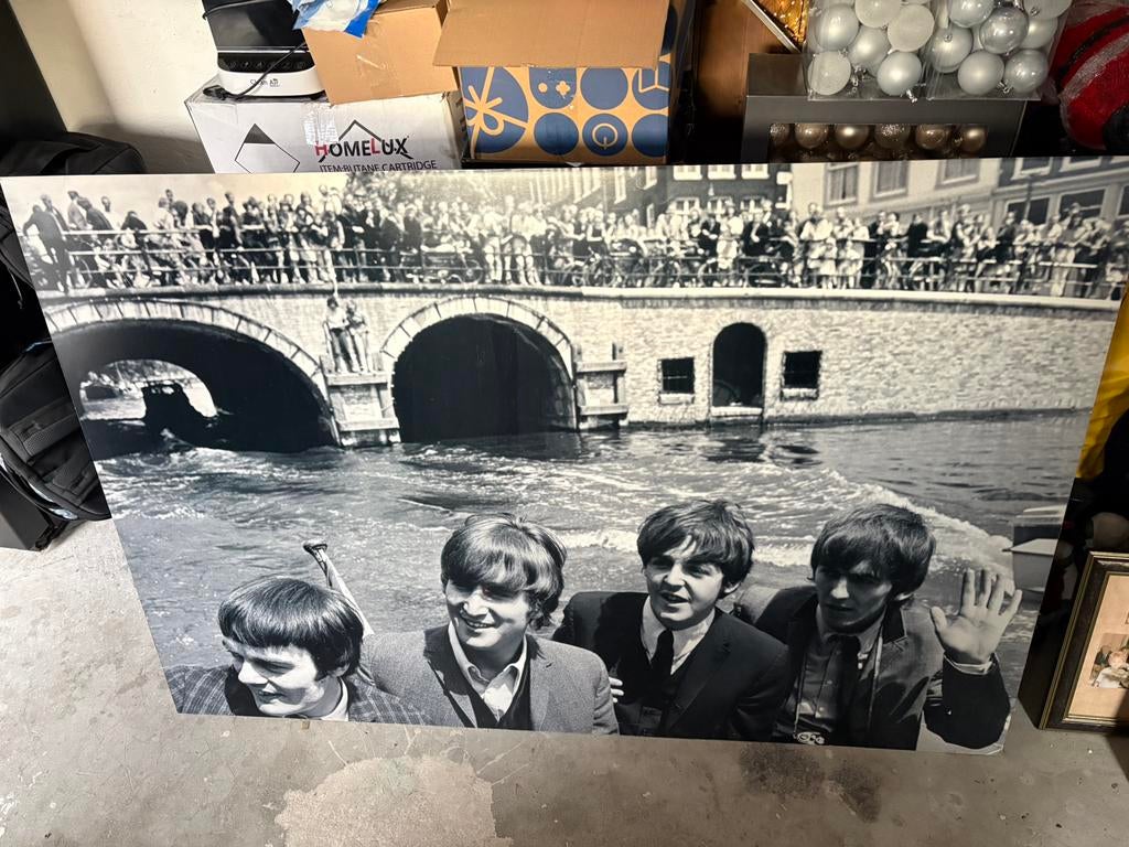 Mooie beatles canvas metalen doek, Ophalen of Verzenden, Zo goed als nieuw, 125 cm of meer, Schilderij