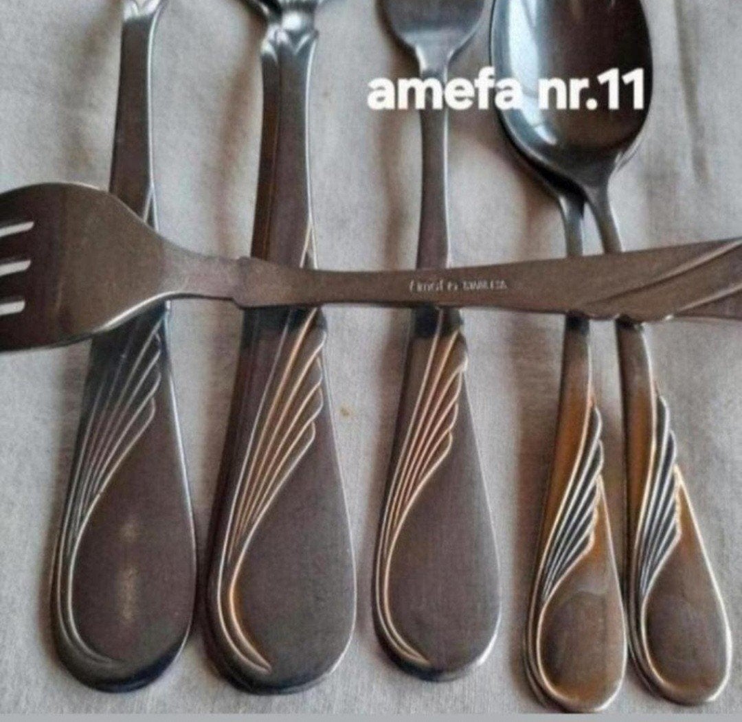 Amefa Stainless relief handvatten gouden, Ophalen of Verzenden, Rvs of Chroom