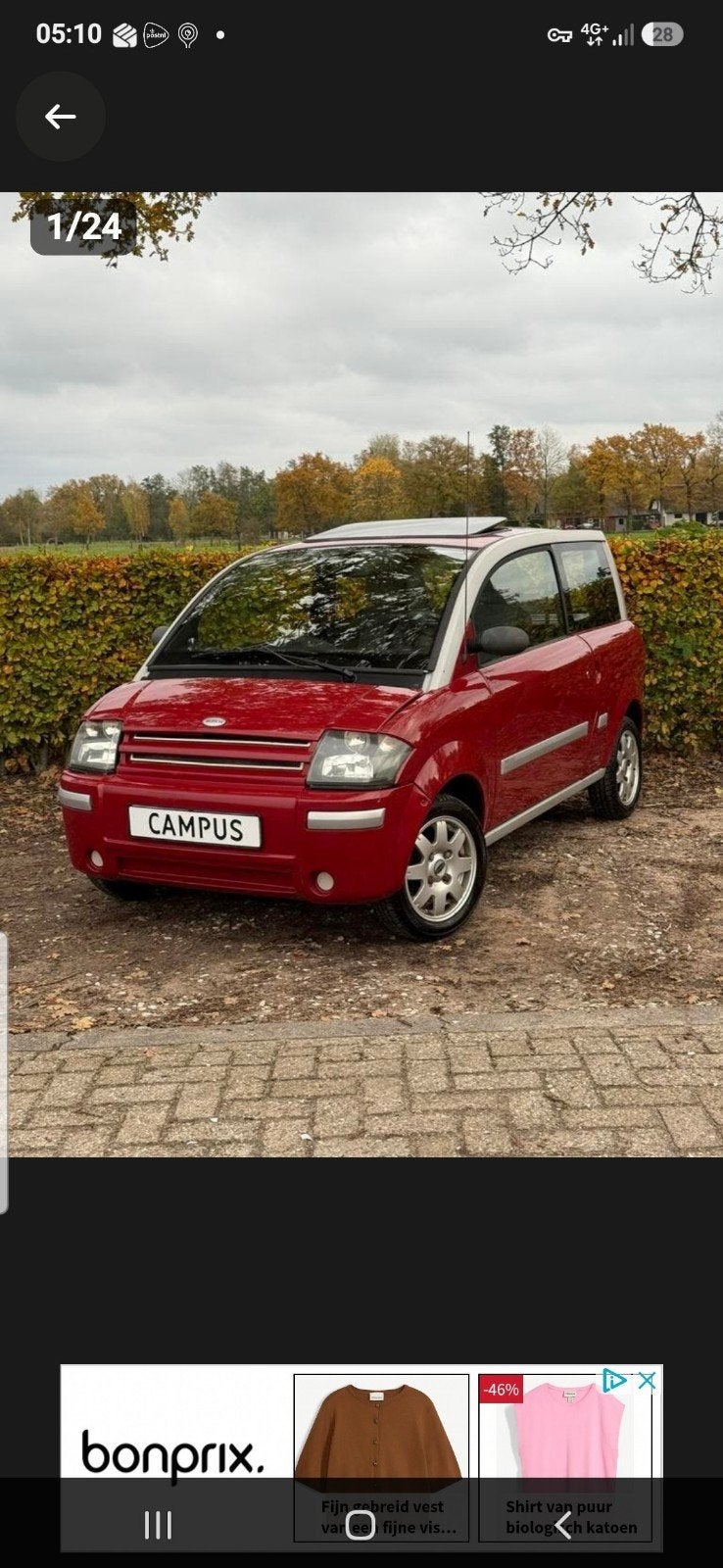 Microcar MC2 te koop, XL model met open dak (kan dicht)., Ophalen, 16 km/u of meer, 46 km of meer, Gebruikt