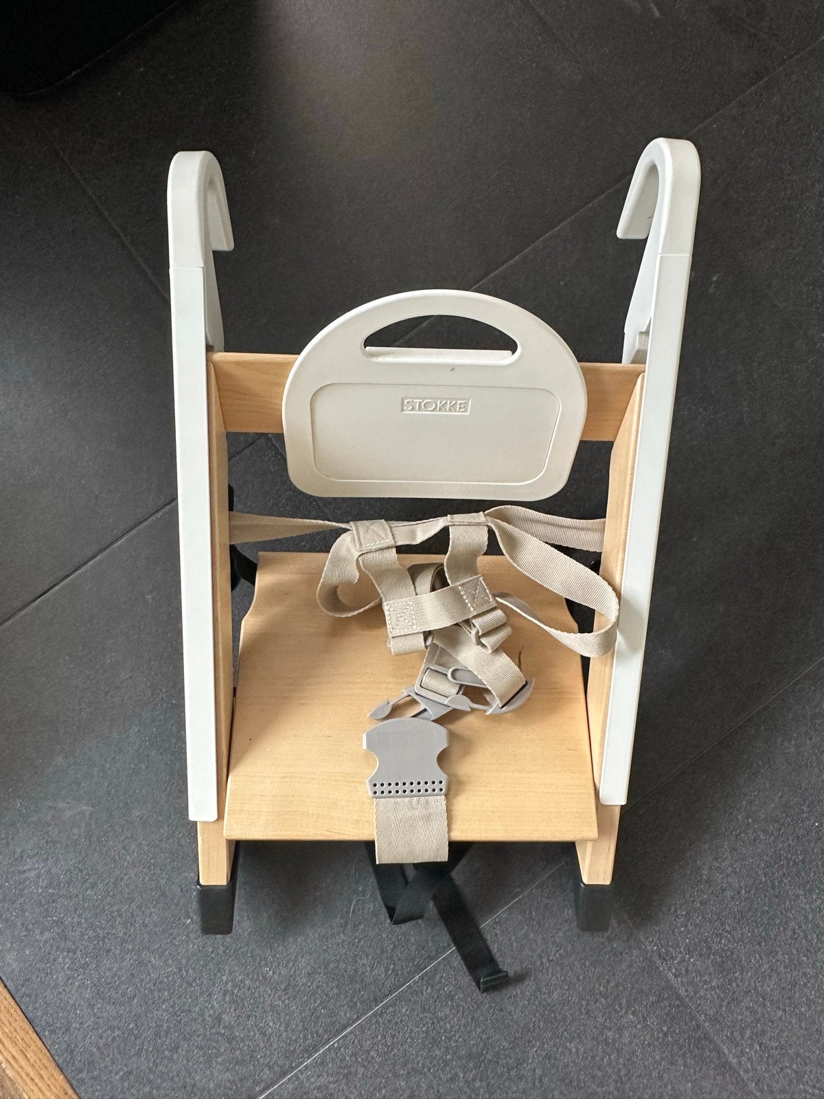 Stokke meeneemstoel met gordel, Ophalen, Zo goed als nieuw, Overige typen, Gordel(s)