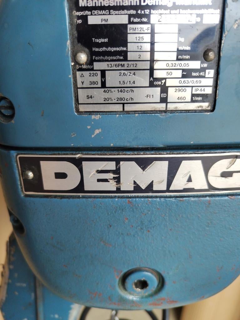 Demag ketting takel, Doe-het-zelf en Verbouw, Ophalen, Gebruikt, Elektrisch