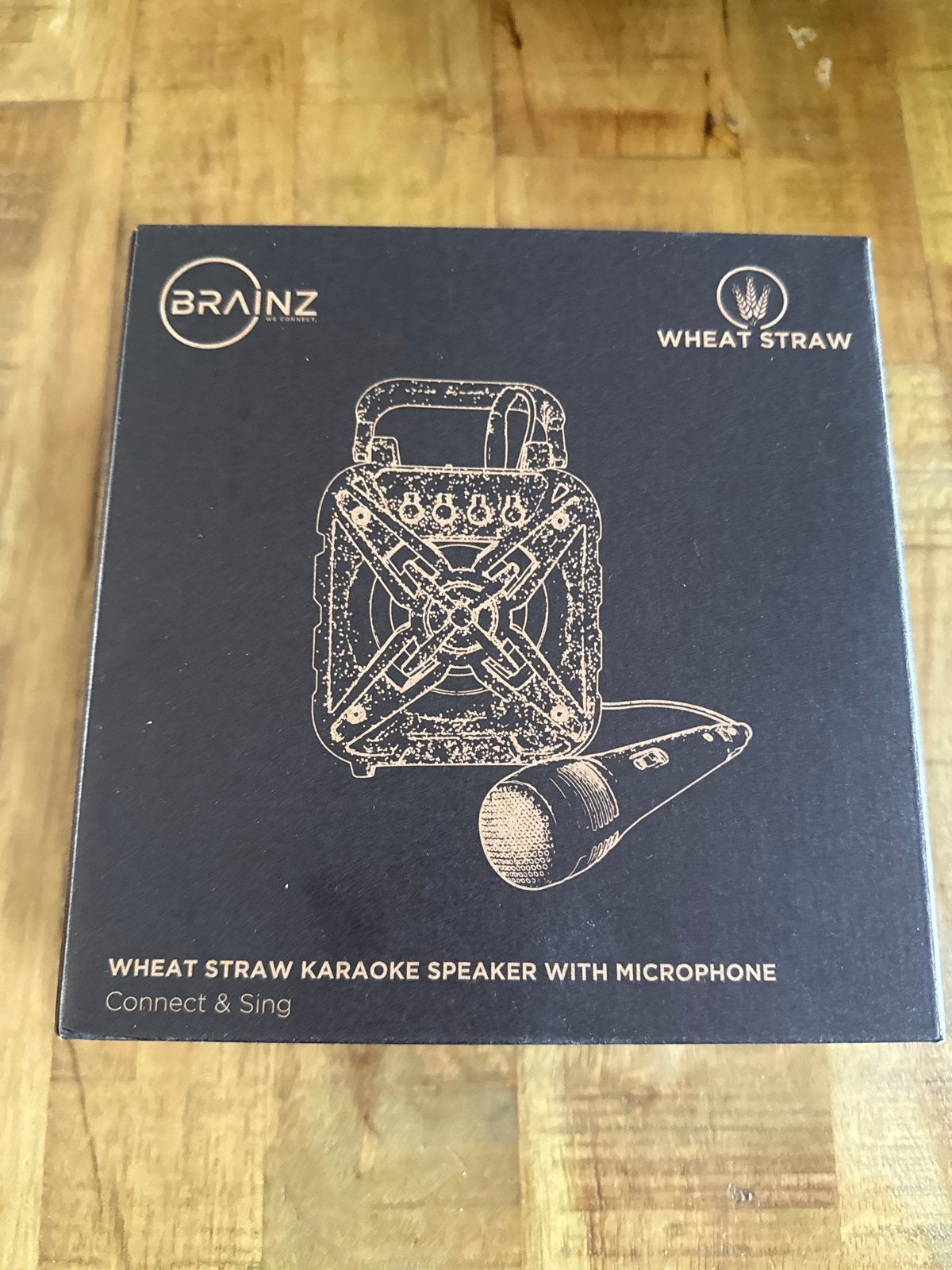 Brainz Wheat Straw Karaoke Speaker met Microfoon, Audio, Tv en Foto, Karaoke-apparatuur, Ophalen of Verzenden, Nieuw, Complete set