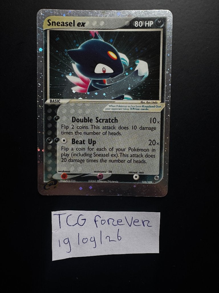 Sneasel ex 103/109 EX Ruby & Sapphire holo Excellent, Ophalen of Verzenden, Zo goed als nieuw, Losse kaart, Foil