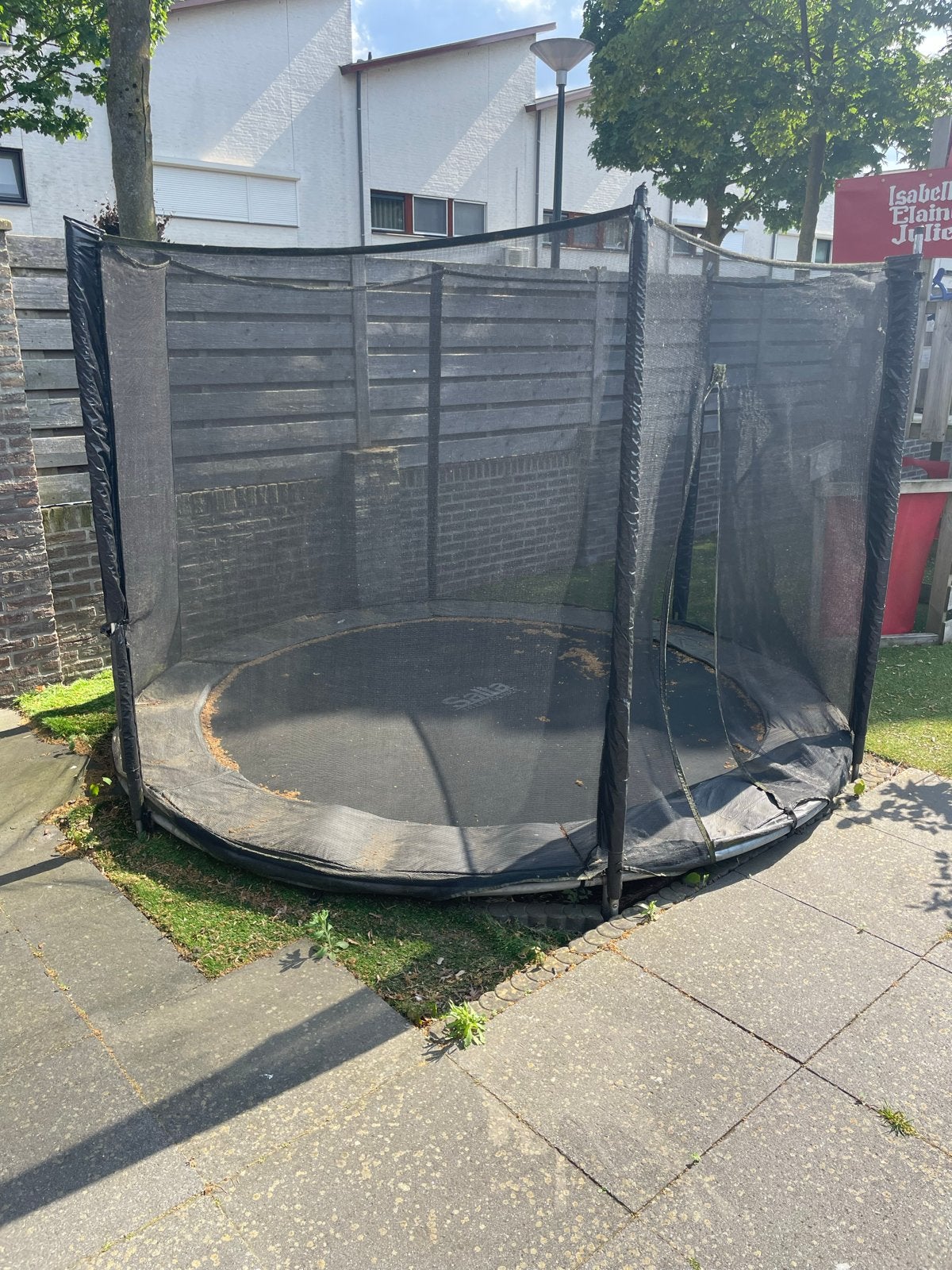Salta trampoline met net, 305cm - Inbouw of op de grond, Ophalen, Gebruikt