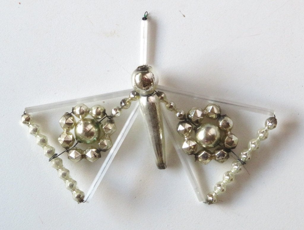 Oude Kerstbal: Vlinder ( gablonzer zilver ), Diversen, Ophalen of Verzenden