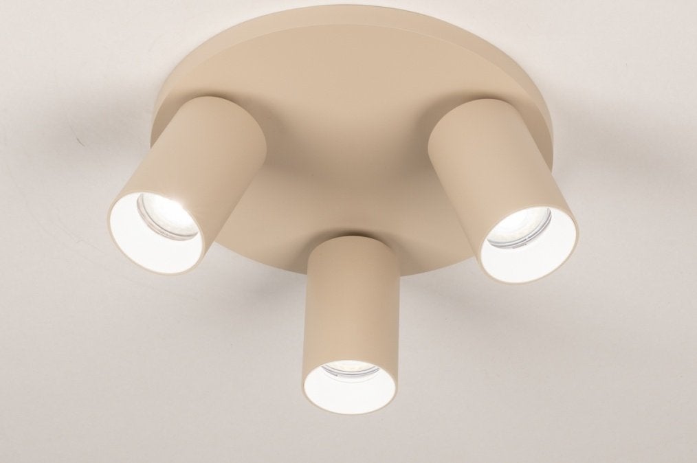 spots 3 lichts zand beige bed keuken bank hoekbank hal lamp, Ophalen of Verzenden, Nieuw, Metaal of Aluminium, Led