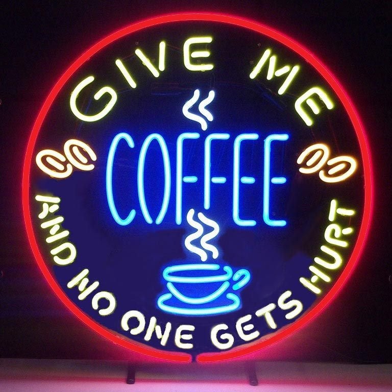 Give me coffee and no one gets hurt neon & veel andere neons, Lichtbak of (neon) lamp, Ophalen of Verzenden, Info@americansaleshop.nl
