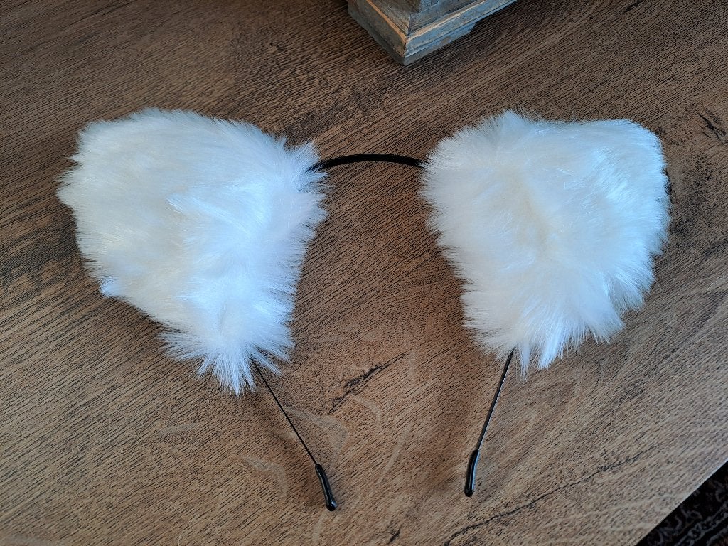 Diadeem witte pluis oortjes nieuw, Ophalen of Verzenden, Nieuw