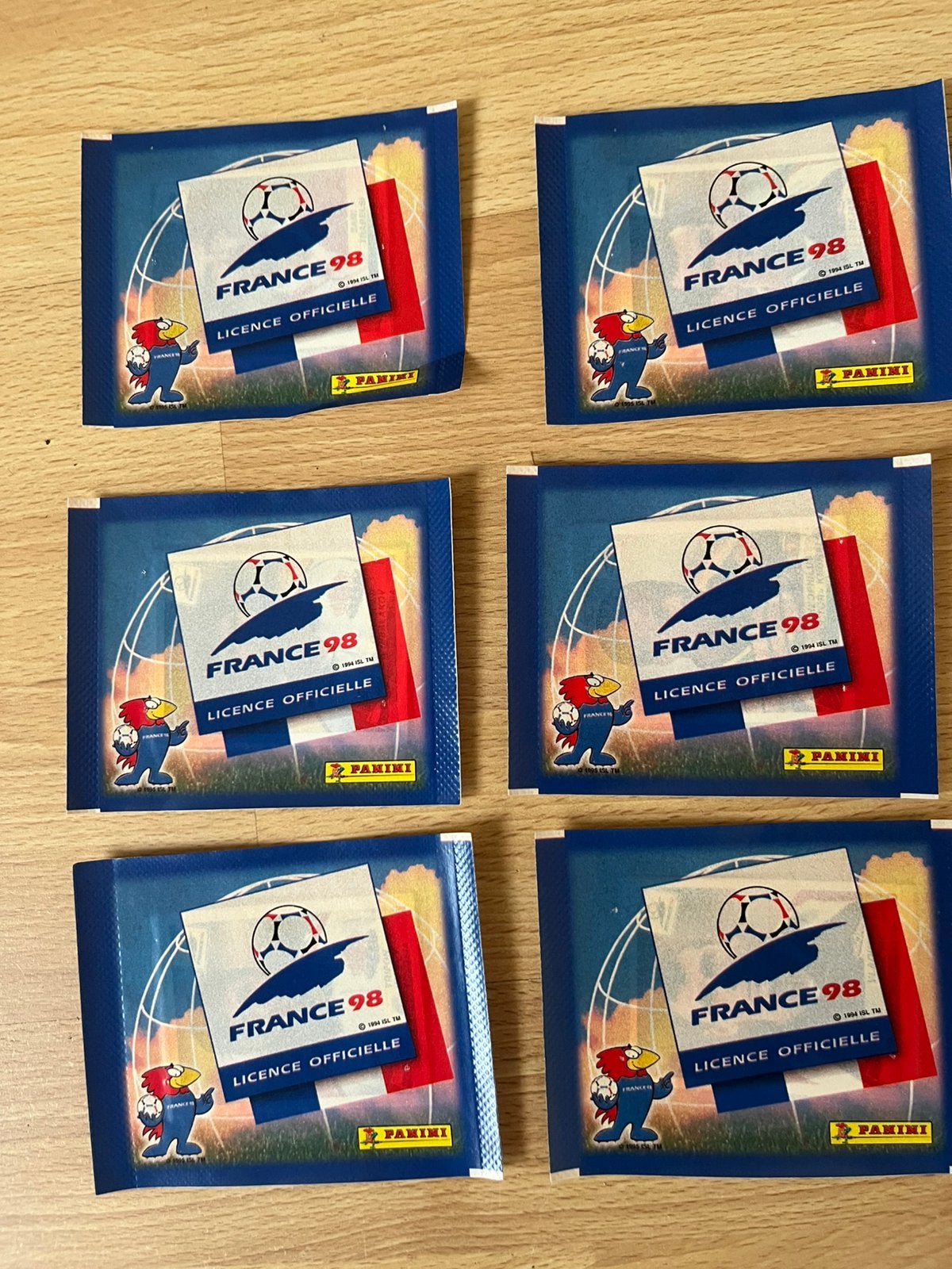 6  DICHTE ZAKJES PANINI/DANONE WK 98, Ophalen of Verzenden, Zo goed als nieuw, Buitenlandse clubs, Poster, Plaatje of Sticker