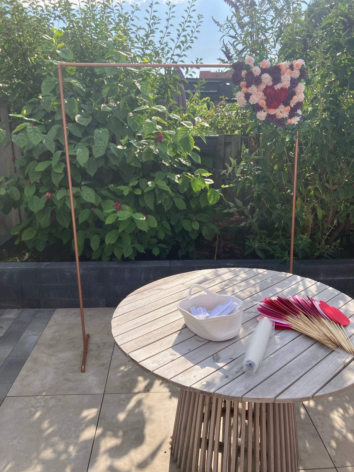 Complete Feestdecoratie Set: Backdrop, Tule, Harten & Waaie, Ophalen, Gebruikt, Versiering, Geboorte of Huwelijk
