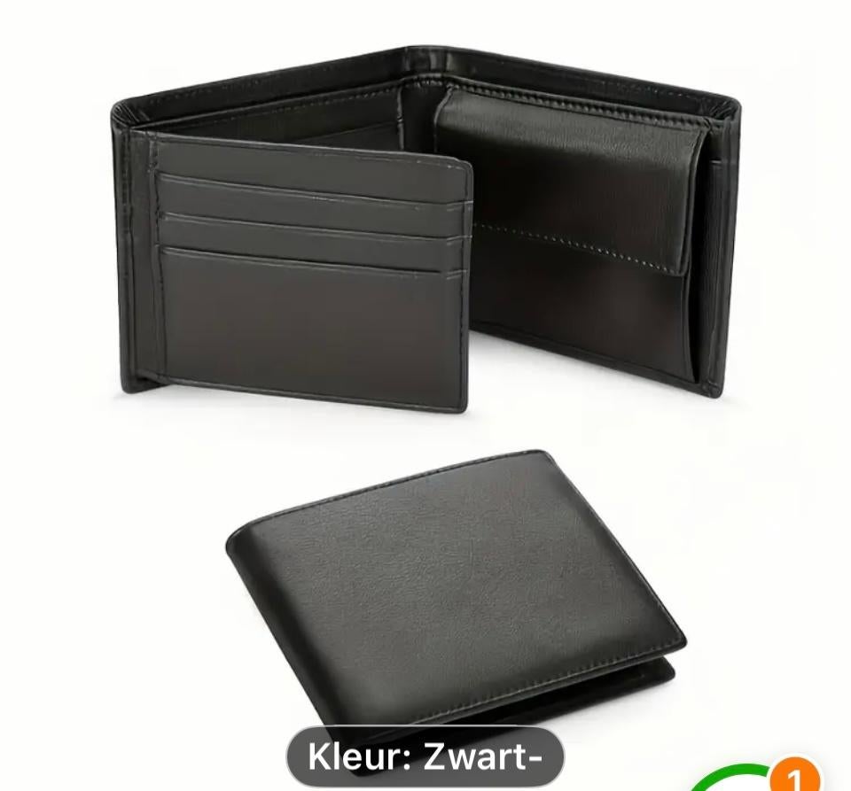 Nieuwe Zwarte leren Portemonnee Nepleer zwart portefeuille, Sieraden, Tassen en Uiterlijk, Portemonnees, Verzenden, Nieuw, Zwart