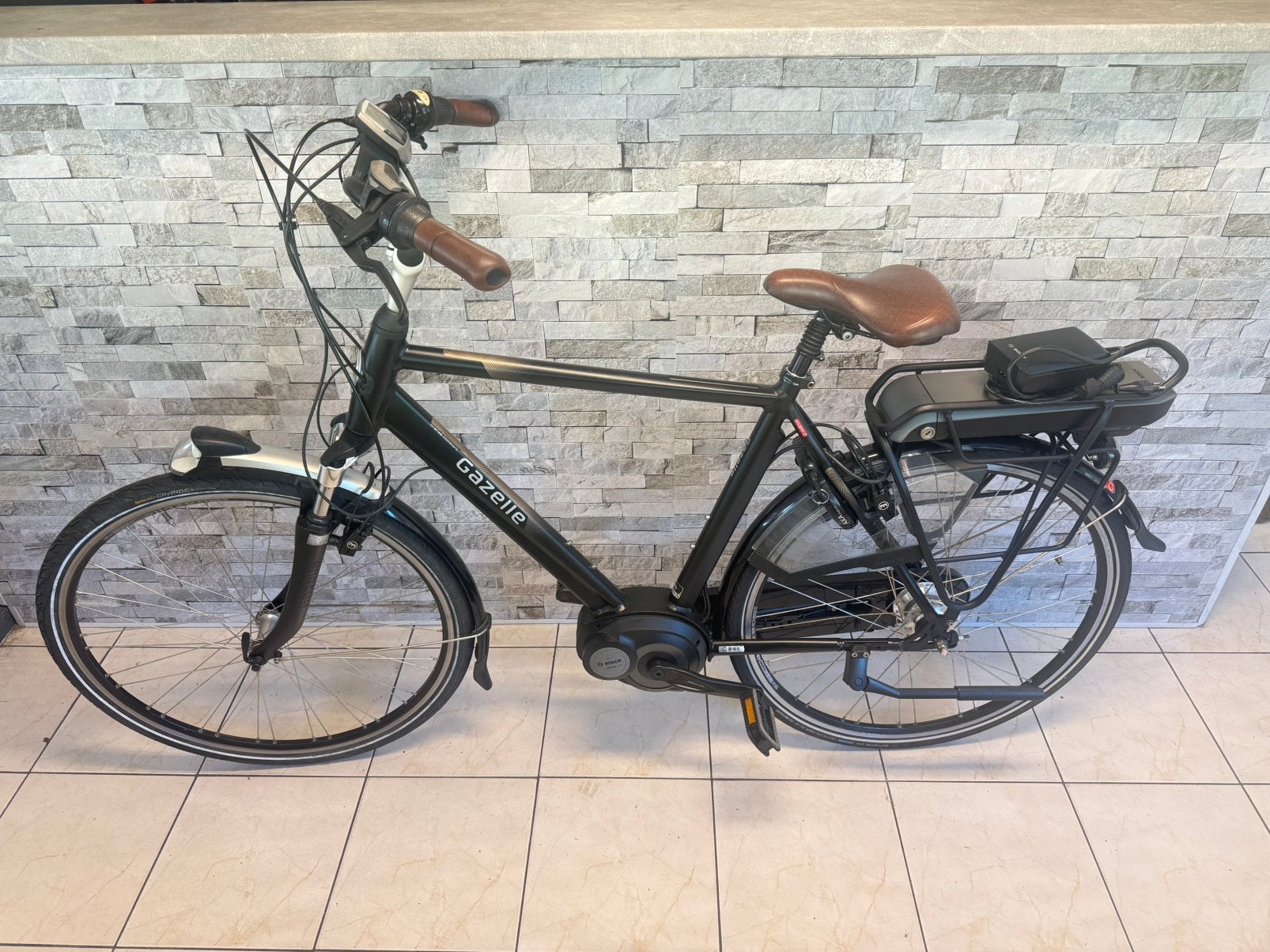 E-Bike Gazelle Orange TOTAAL 3300km. H53cm. V7. Bosch motor., Ophalen, Gebruikt, Velgrem, Versnellingen
