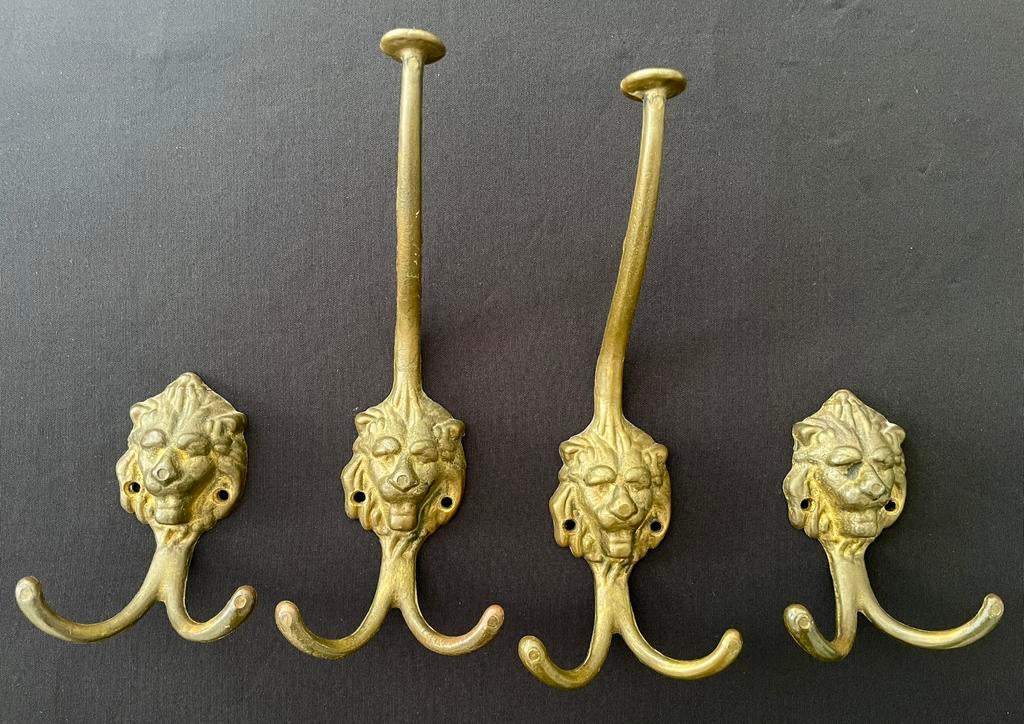 Victoriaanse periode 1837-1901)leeuwenbeeldjeshaken-messing, Ophalen of Verzenden