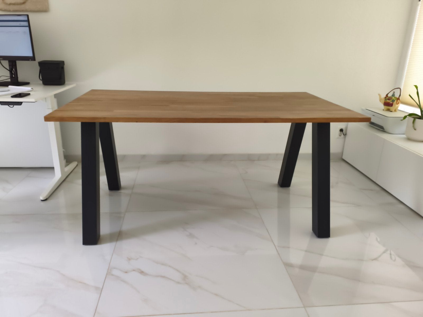 WOOOD tafelblad Tablo eiken + onderstel, Ophalen, Gebruikt, 100 tot 150 cm, 50 tot 100 cm