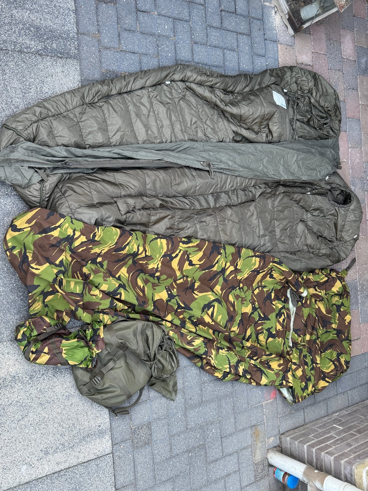 Modulaire Slaapzak met Bivakzak - Militair Groen/Camo, Ophalen, Gebruikt