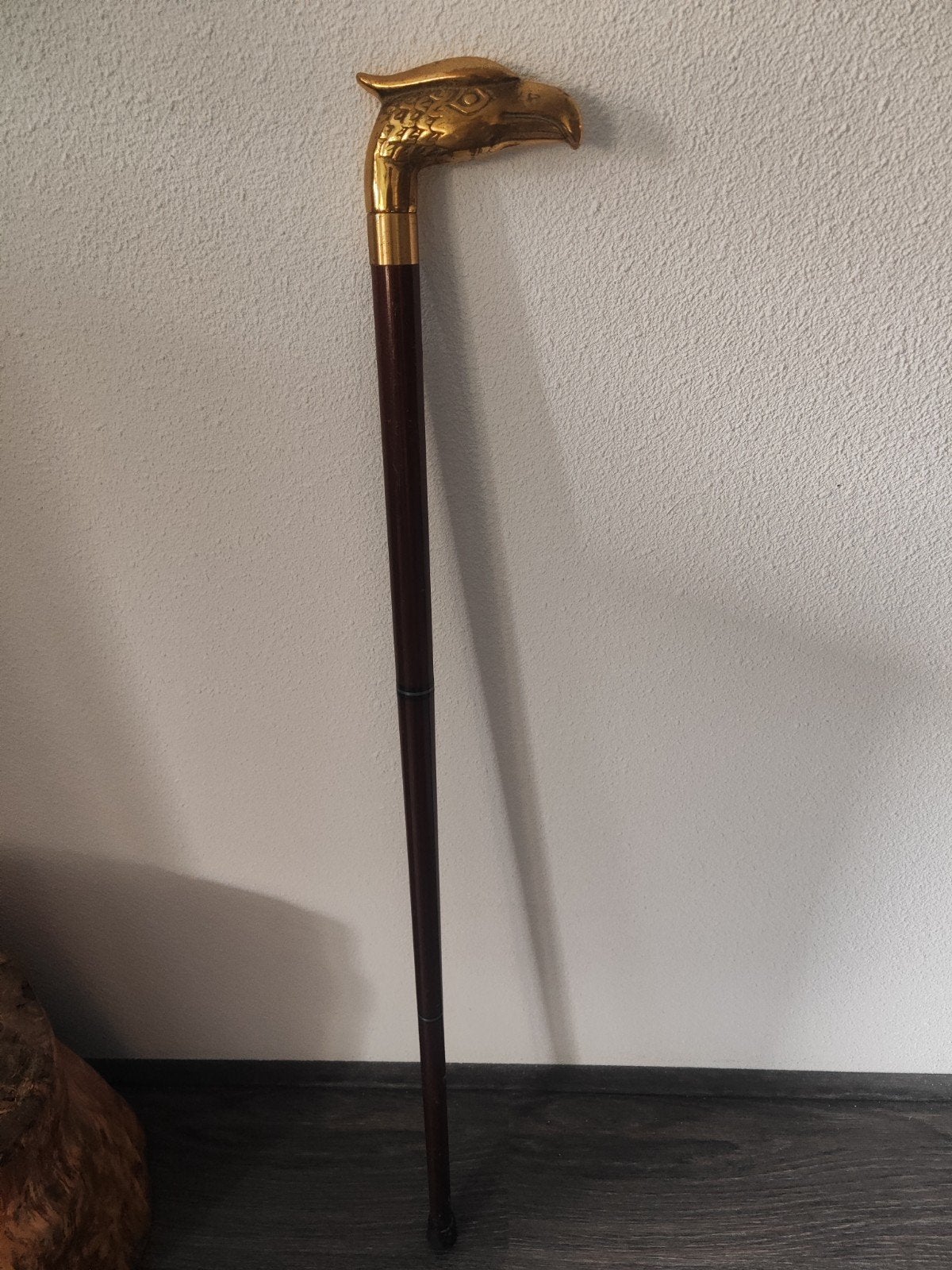 vintage wandelstok met adelaars kop, Ophalen of Verzenden, Opvouwbaar, Gebruikt