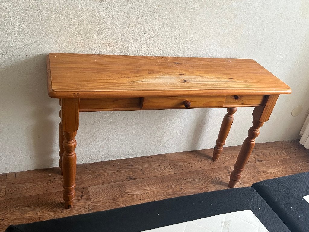 Houten wandtafel, Huis en Inrichting, Tafels | Sidetables, Ophalen, Gebruikt, 200 cm of meer, 25 tot 50 cm