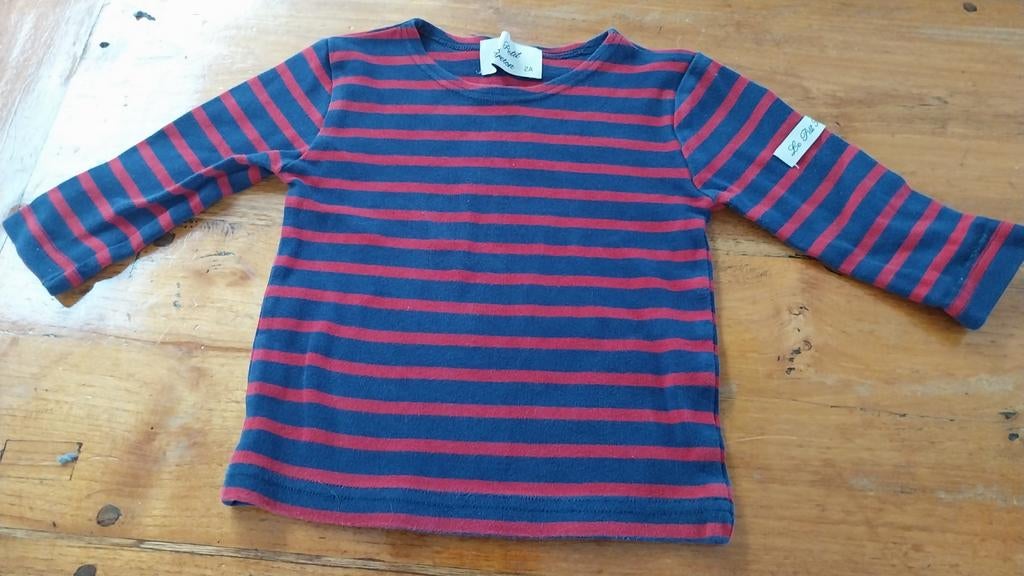 Petit Breton, rood/blauw gestreept bretons shirt, 2a (92), Ophalen of Verzenden, Zo goed als nieuw, Shirt of Longsleeve, Jongen