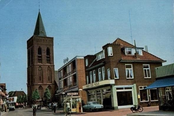 Ede NH Kerk Garage van der Kolk+SHELL Benzinepomp st 1964, Verzenden, 1960 tot 1980, Gelopen, Gelderland