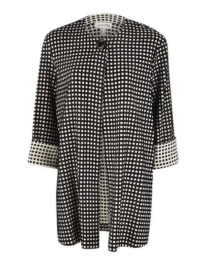 Joseph Ribkoff chique vlotte wit/zwarte stretch jas mt 46, Overige kleuren, ., Maat 46/48 (XL) of groter, Joseph Ribkoff