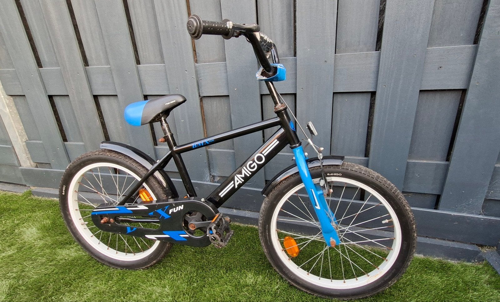 Amigo BMX - Zwart/Blauw, 20 inch, Goede Staat, Fietsen en Brommers, Gebruikt, Staal, Velgrem, Ophalen of Verzenden