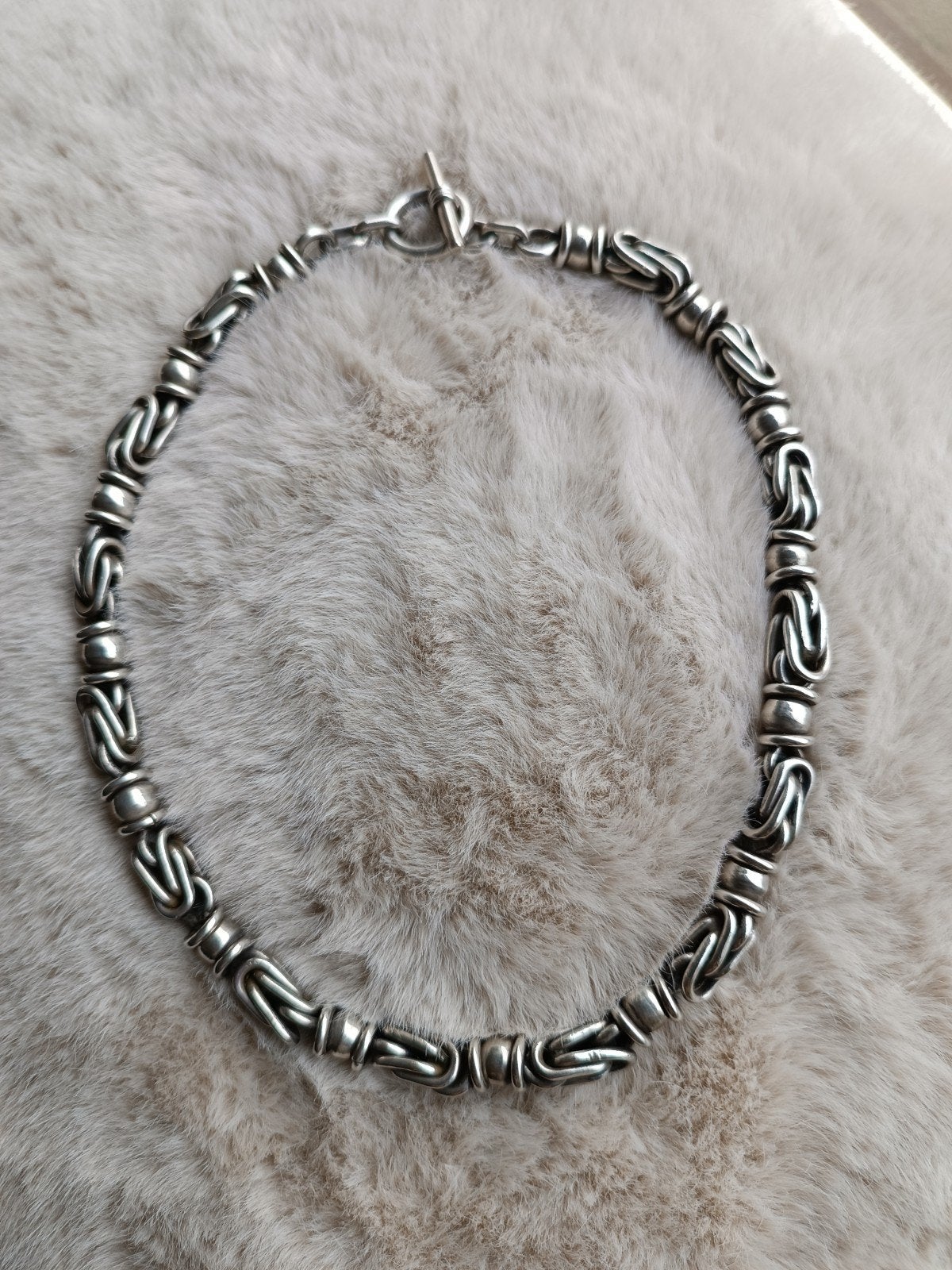 Prachtige konings schakel ketting 925 sterling zilver, Ophalen, Zo goed als nieuw, Zilver, Zilver
