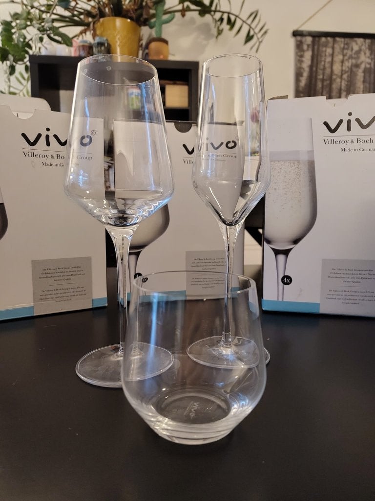 Vivo glazen set - wijn champagne water, Ophalen, Glas of Glazen, Vivo, Overige stijlen