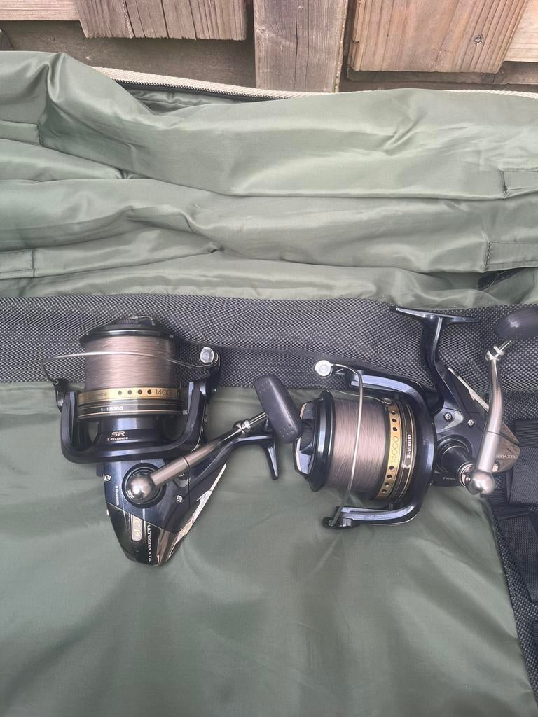 2x Shimano Ultegra CI4 14000 XTA vrijloopmolens te koop, Watersport en Boten, Ophalen, Zo goed als nieuw, Molen