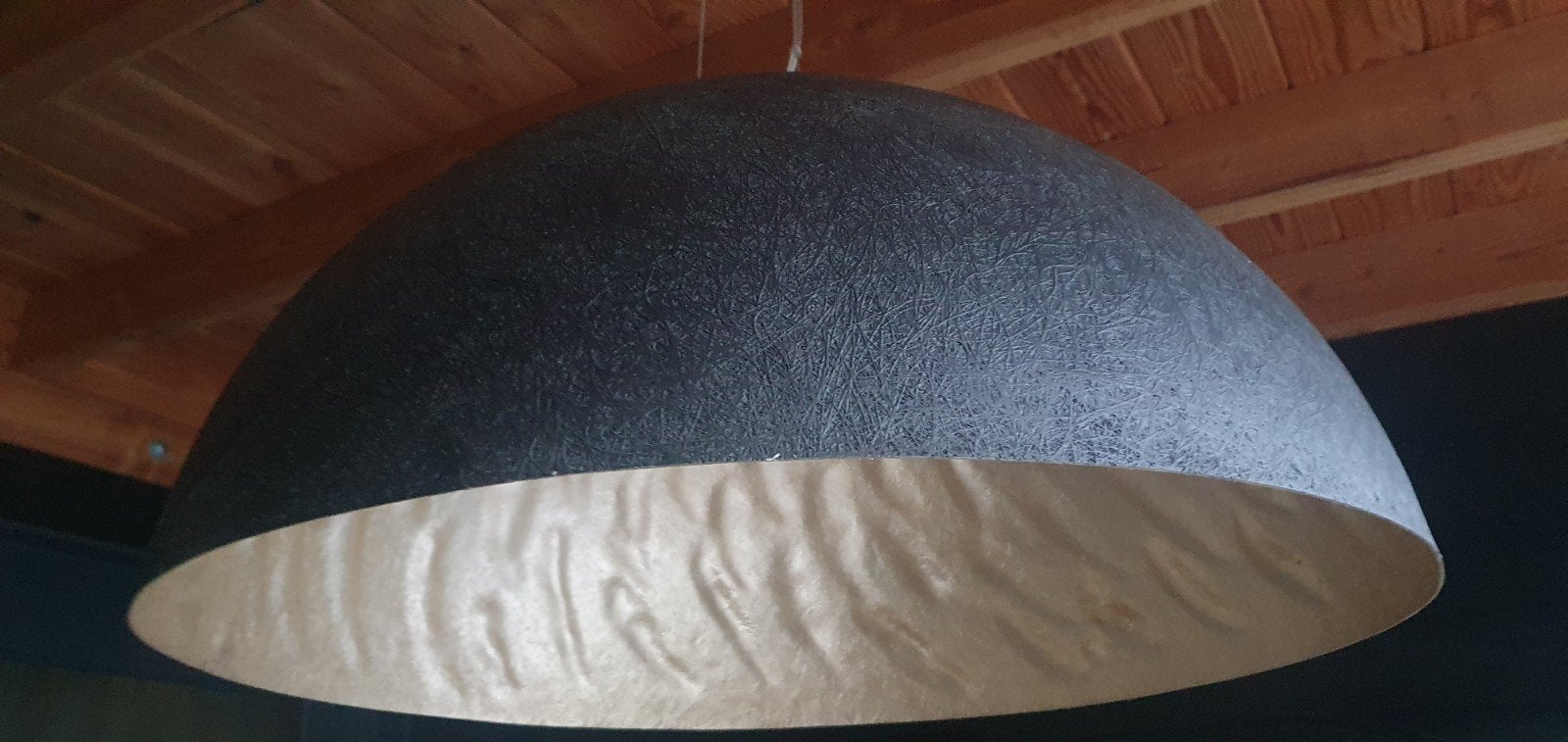 Qazqa Hanglamp Zwart/Goud Reliëf 3 Lampen Ø70cm, Ophalen, Gebruikt, Metaal, Modern, Industrieel