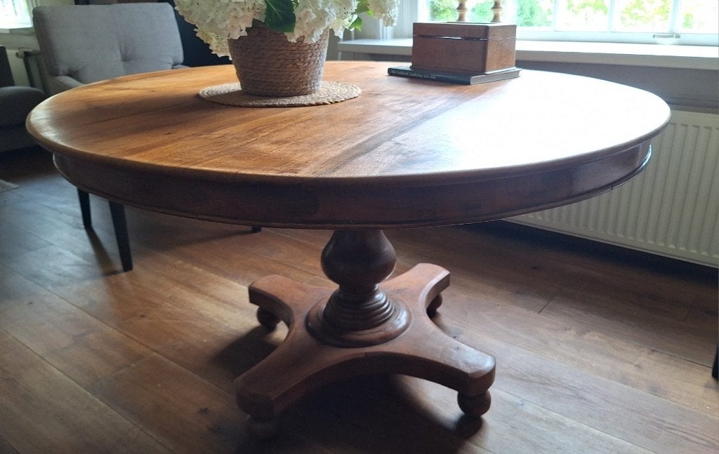 Mooie ronde tafel, Huis en Inrichting, Gebruikt, Rond, Ophalen of Verzenden, Vier personen
