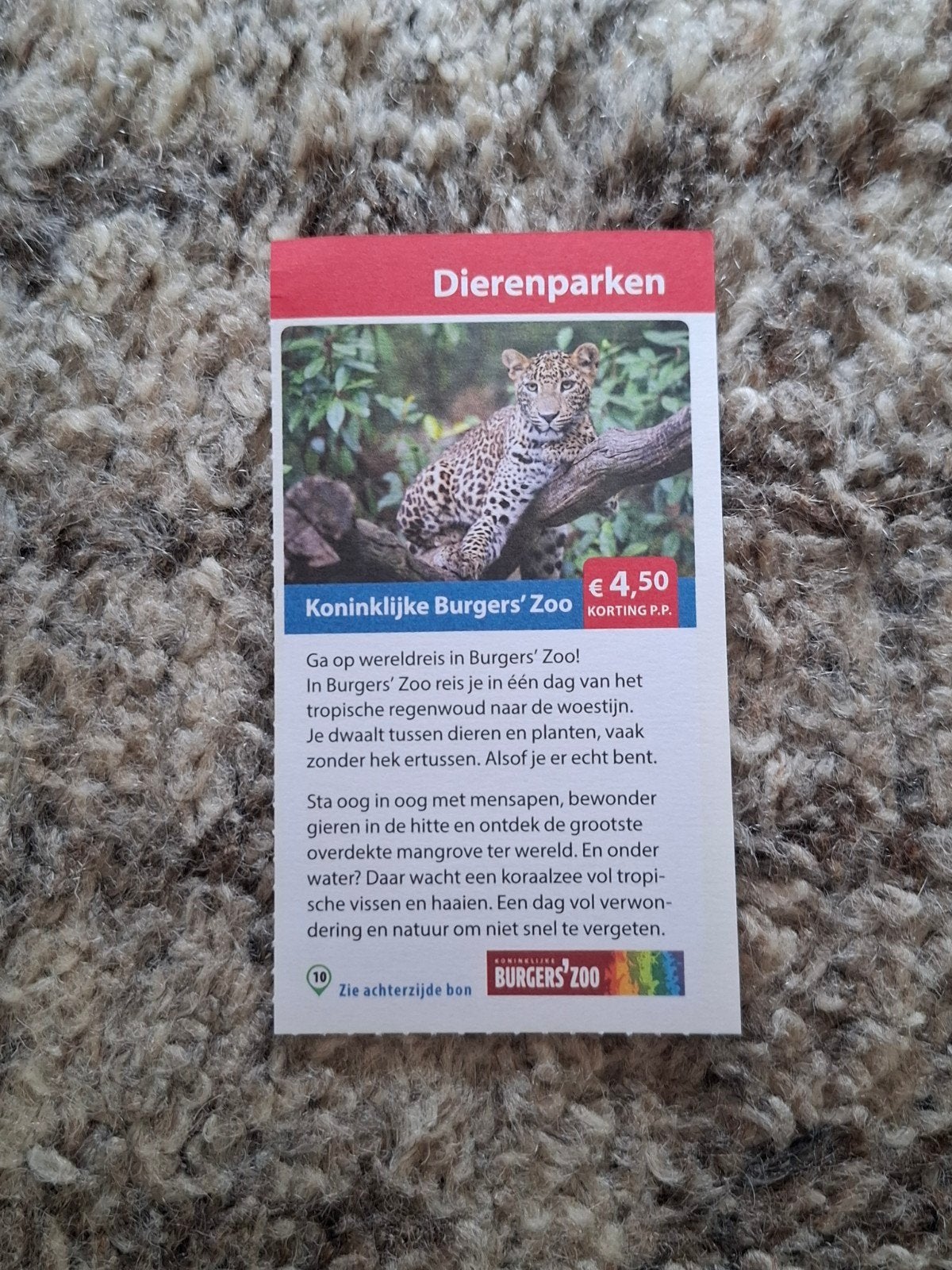 koninklijke Burgers Zoo € 4,50 korting p.p., Drie personen of meer, Kortingsbon