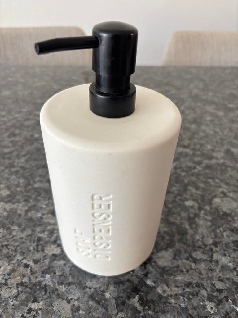 Stijlvolle Zeepdispenser - Crème met Zwarte Pomp, Ophalen of Verzenden, Zo goed als nieuw, Beige, Overige typen