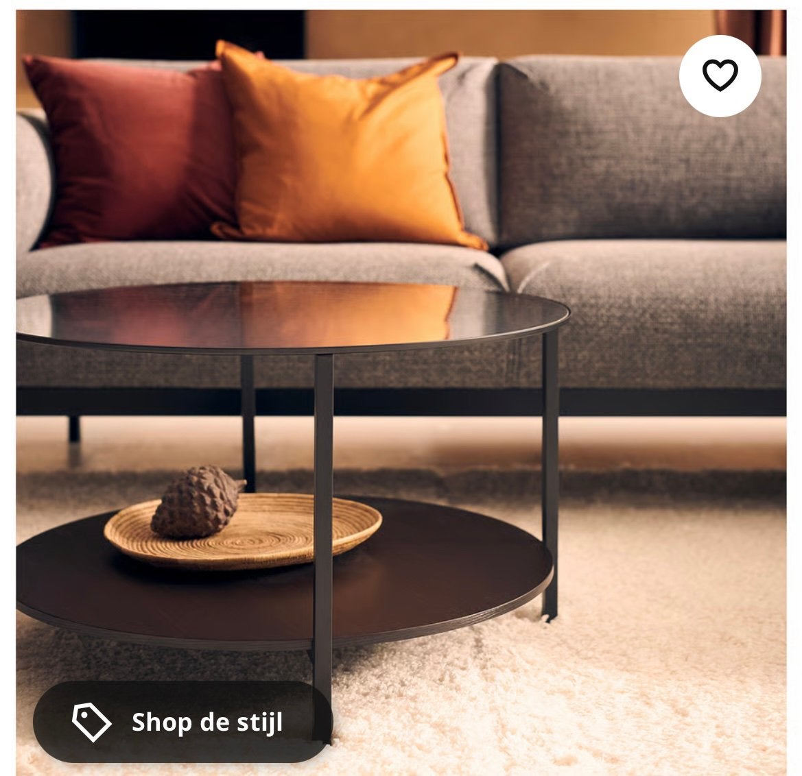Vittsjo salontafel Ikea zo goed als nieuw!, Ophalen, 50 – 75, 100 tot 150 cm, Rond