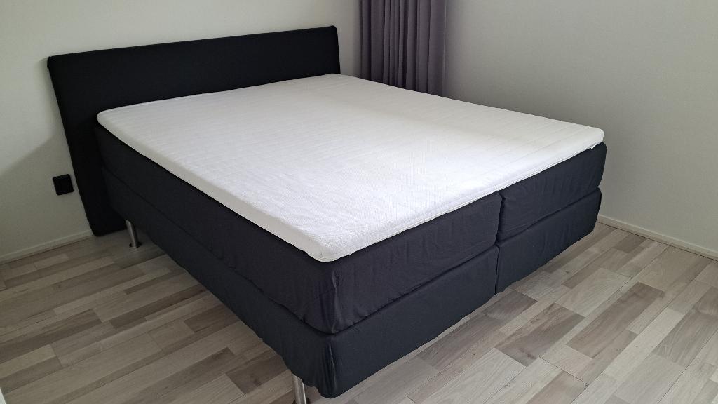 Ikea Boxspring 2 pers. 160x200, Huis en Inrichting, Slaapkamer | Boxsprings, Ophalen, Gebruikt, Zwart, Tweepersoons