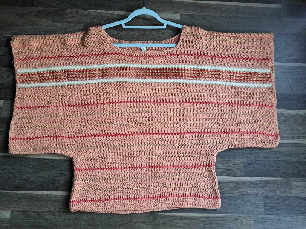 Stephanie Vaille, gehaakte trui, M/L, katoen, Kleding | Dames, Ophalen of Verzenden, Zo goed als nieuw, Maat 38/40 (M), Roze