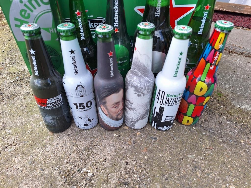 24 volle Uniek Heineken bierflesjes diverse speciale edities, Verzamelen, Biermerken, Ophalen of Verzenden, Zo goed als nieuw