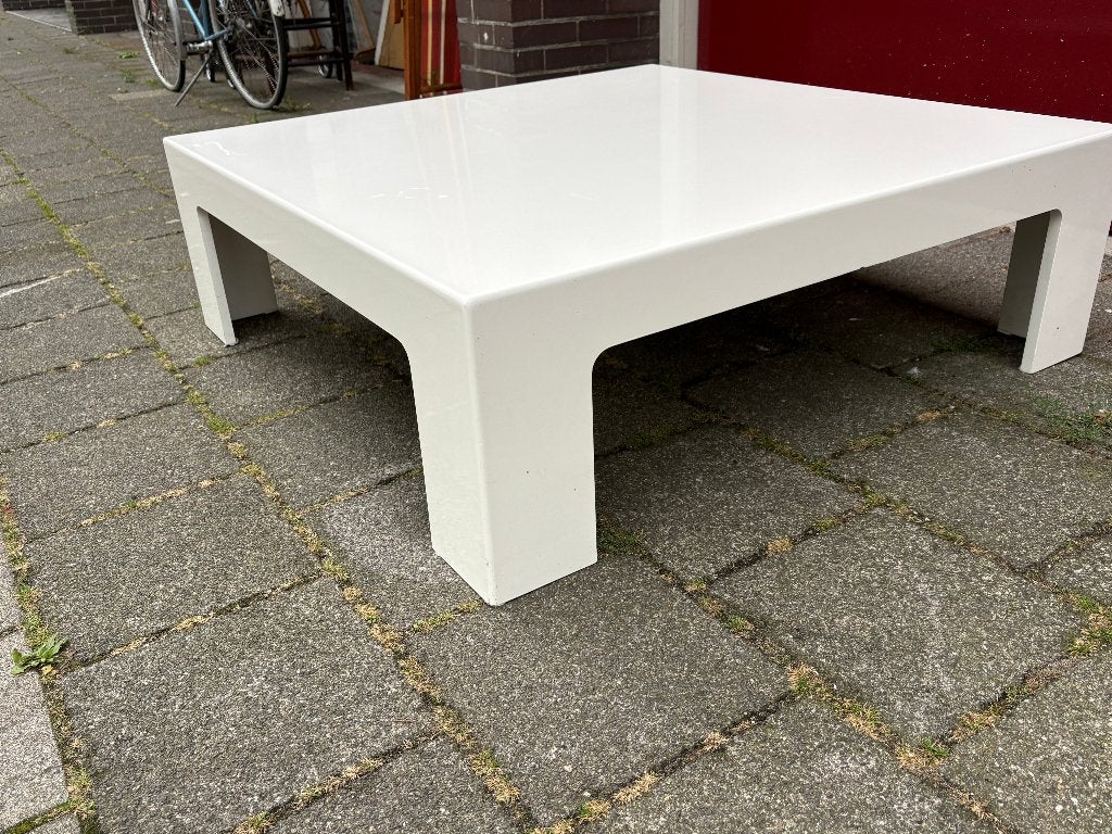 Witte salontafel  100 x 100 cm, design, Minder dan 50 cm, Gebruikt, 50 tot 100 cm, Vierkant