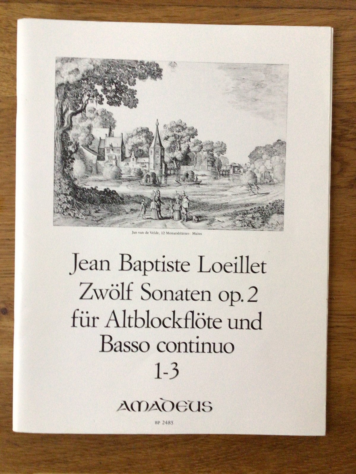 Loeillet, 12 sonaten opus 2 voor altblokfluit en bas, Gebruikt, Klassiek, Ophalen of Verzenden, Artiest of Componist