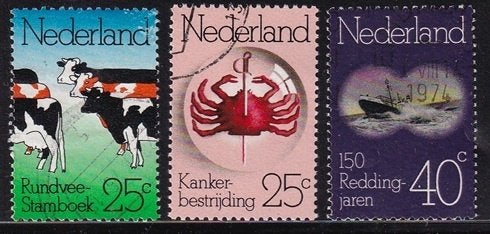 939 - Nederland NVPH 1052/1054 gestempeld , gelegenheidszege, Postzegels en Munten, Verzenden, Na 1940, Gestempeld