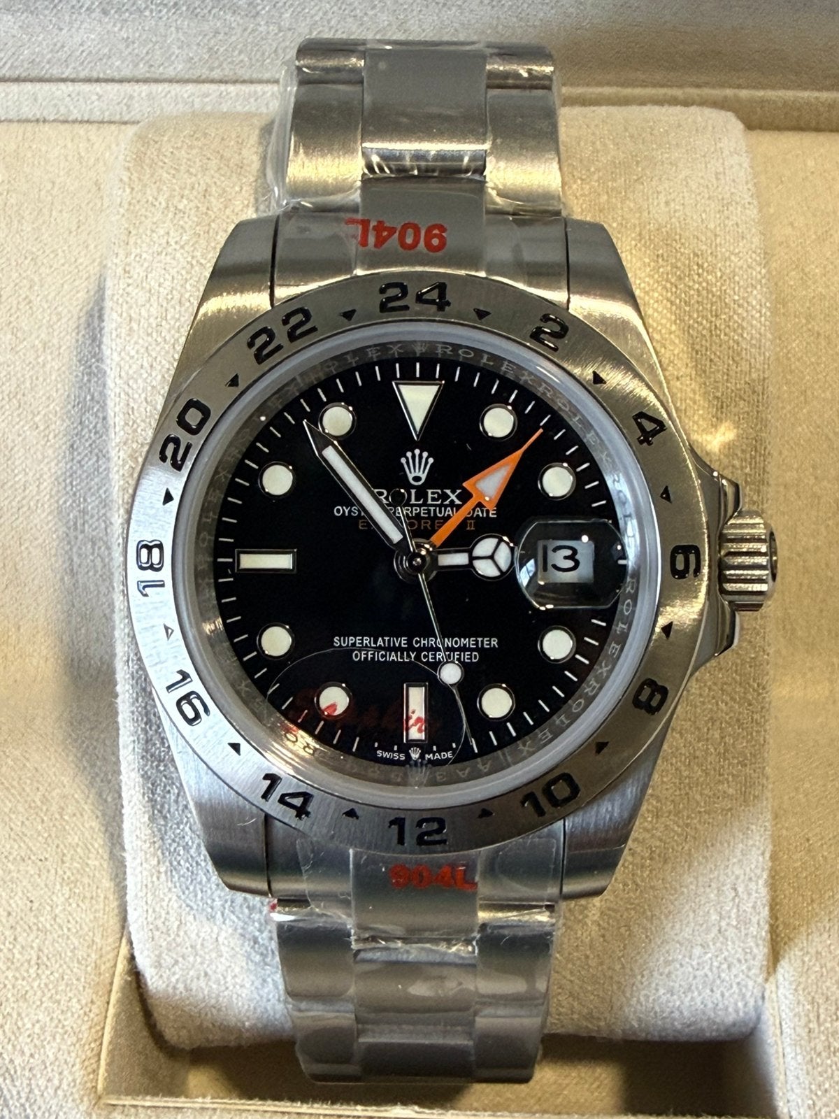 Rolex explorer 2 zwart, Zwart, Nieuw, Ophalen of Verzenden, Waterdicht