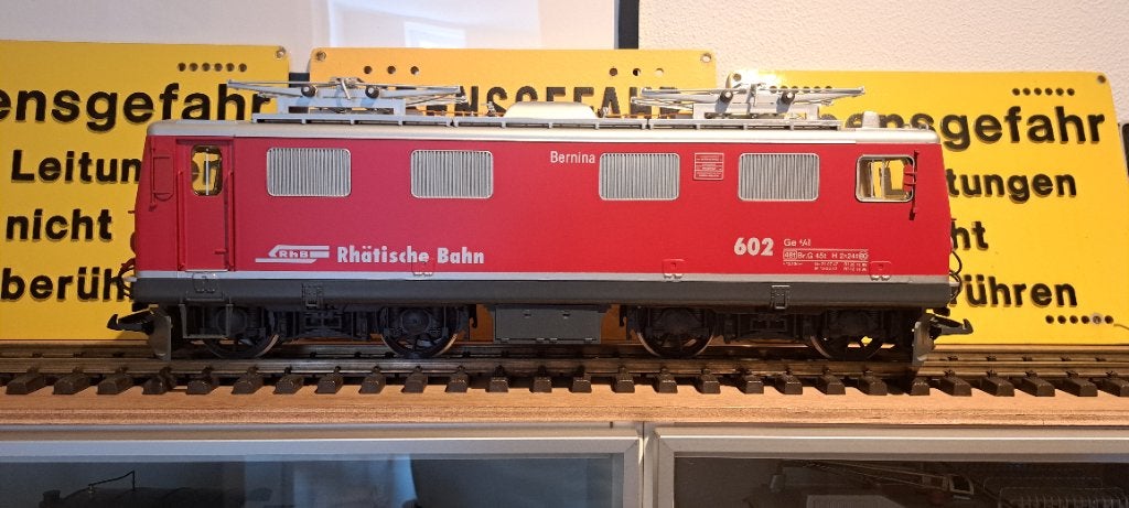 LGB Kiss RhB Ge 4/4 I 602 Bernina rood nieuw, Wisselstroom, Locomotief, Nieuw, Ophalen of Verzenden