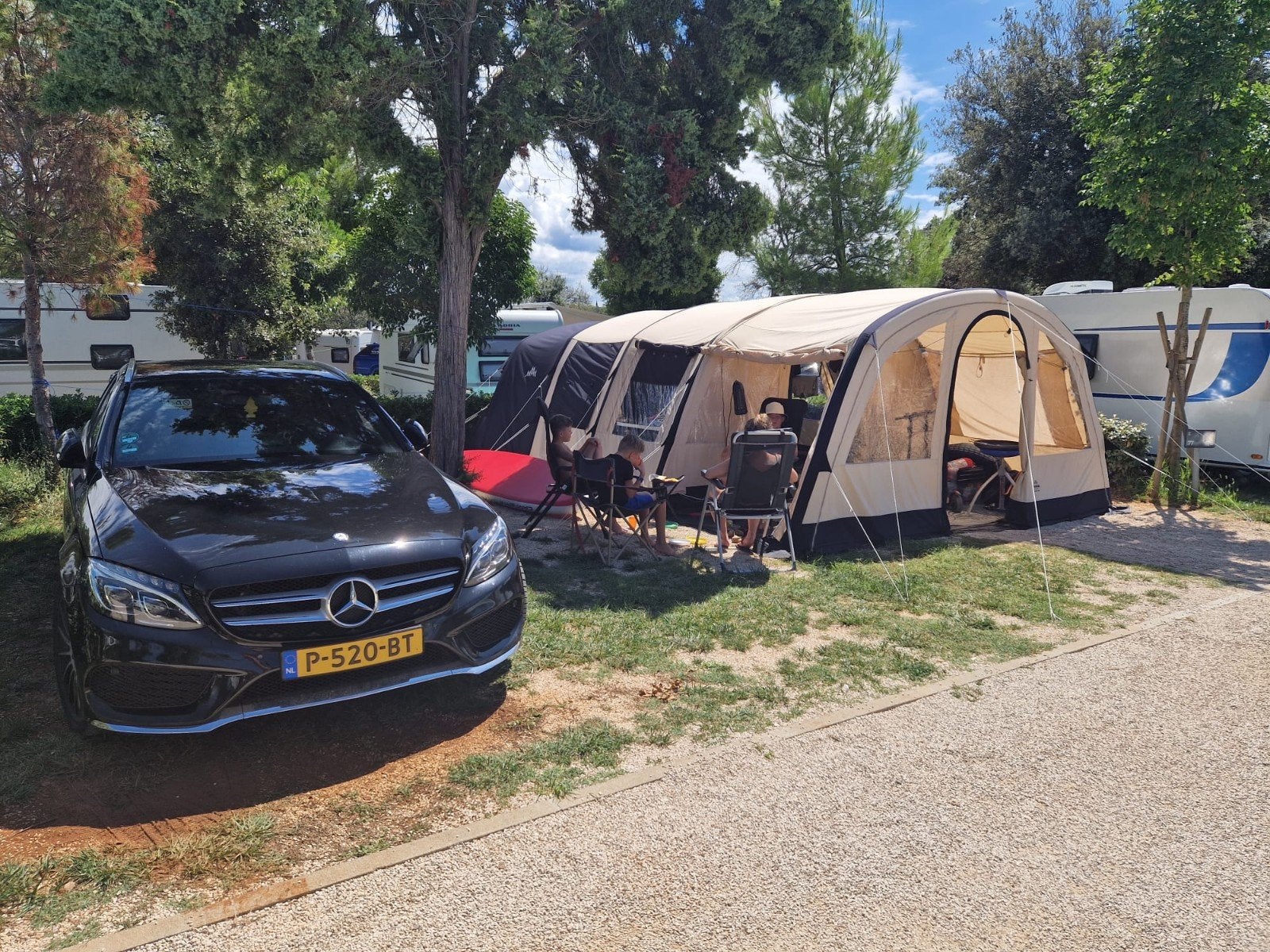 Obelink Miami Easy Air 6 tent (eventueel met bagagewagen), Ophalen, Zo goed als nieuw, Tot en met 6