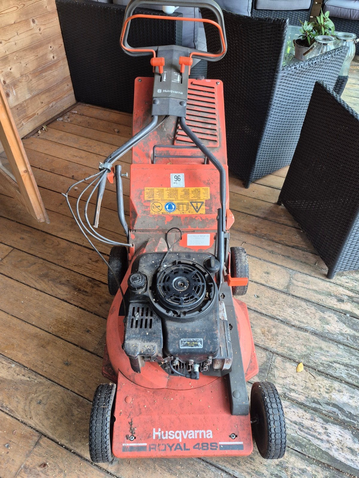 husqvarna benzinemaaier 4 tact, Tuin en Terras, Grasmaaiers, Ophalen, Cirkelmaaier, Gebruikt, Opvangbak