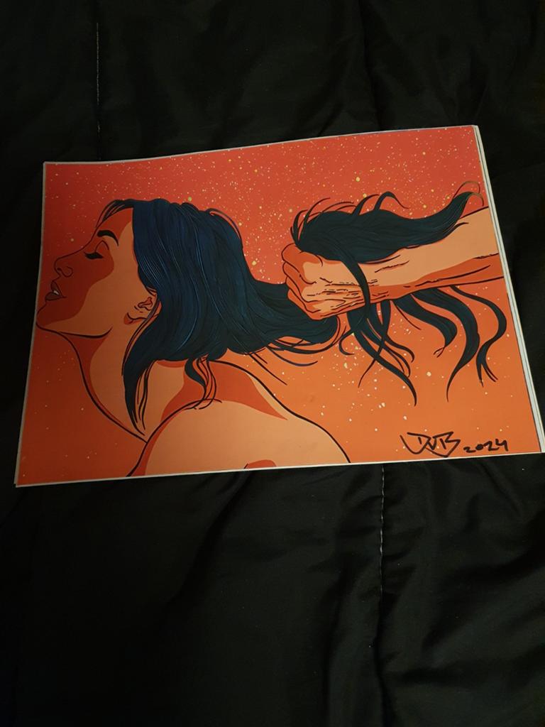 Canvas print: Vrouw met hand in haar - 30x40 cm, Minder dan 50 cm, Oorspronkelijke maker, Nieuw, Ophalen of Verzenden