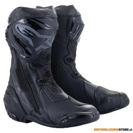 Alpinestars Supertech R Motorlaarzen, Zwart-Zwart, Motoren, Kleding | Motorkleding, Ophalen of Verzenden, Nieuw met kaartje