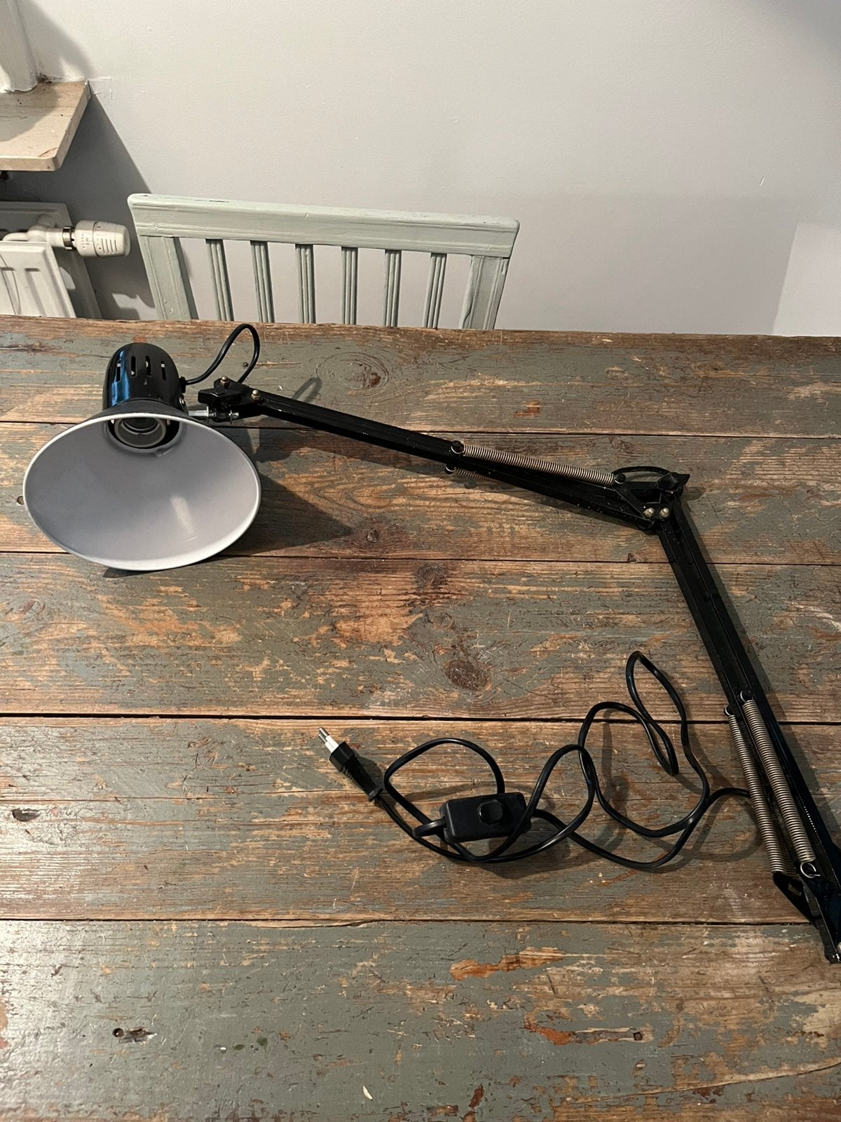 VINTAGE LAMP BUREAULAMP ZWART METAAL WERKT PERFECT, Antiek en Kunst, Ophalen of Verzenden