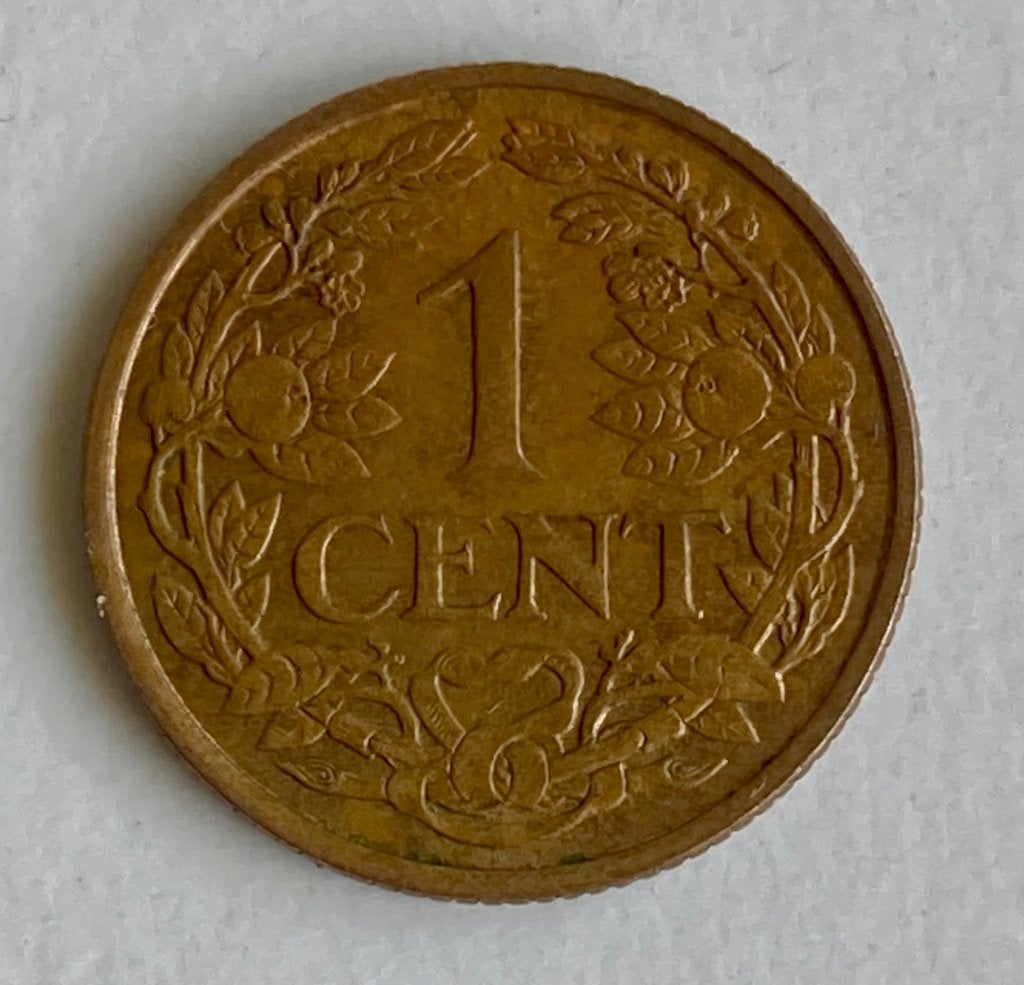 1 Cent Suriname 1960 ( Koninkrijk der Nederlanden ), Verzenden, Koningin Juliana, 1 cent, Losse munt